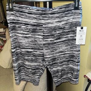 Terra & Sky Monochrome Striped Bike Shorts